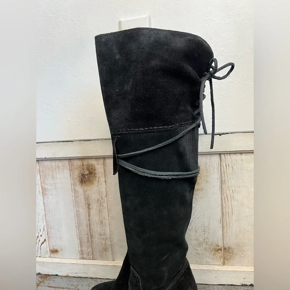 Freebird By Steven Brock Black Suede Over The Knee Boots - Picture 5 of 16